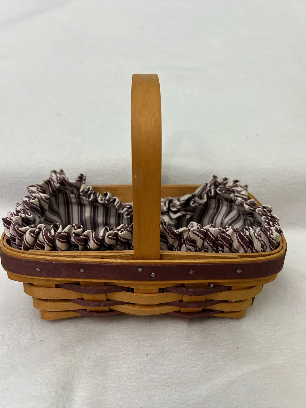 Longaberger 1997 Sweetheart Treats Basket with stripped liner